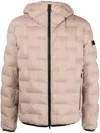 Peuterey Logo-patch Padded Hooded Jacket In Sesamo