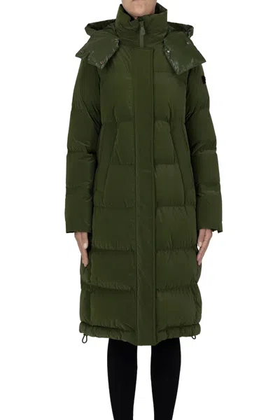 Peuterey Branly Long Down Jacket In Green