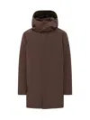 Peuterey Brown  Parka With Hood And Hidden Closure In Brown