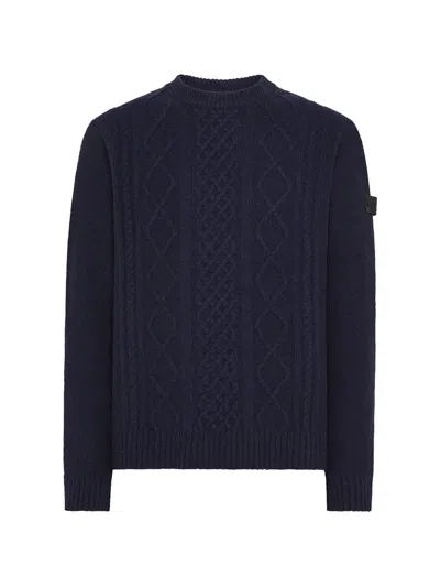 Peuterey Cable-knit Sweater In Blue