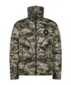 Peuterey Camouflage Puffer Jacket With High Collar In Green