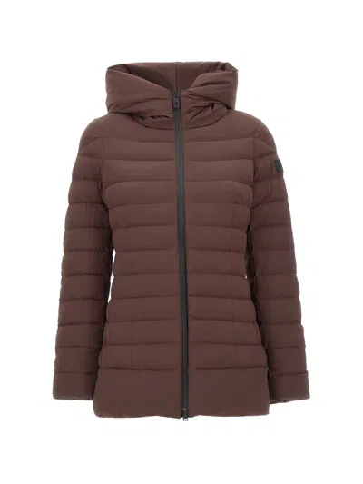 Peuterey Campbell Hooded Down Jacket In Burgundy