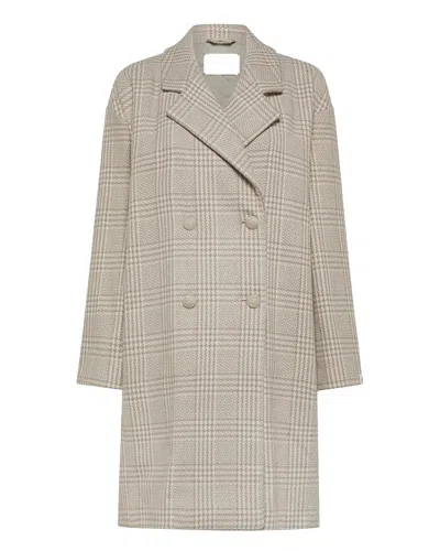 Peuterey Cappotto Checked Doppiopetto Sesamo In Multi