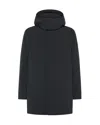 Peuterey Cappotto Tecnico In Tessuto Riciclato Blu Grafite In Black