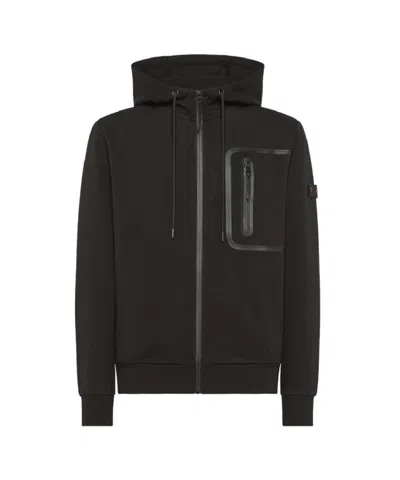 Peuterey Central Zip Hooded Sweatshirt In Black