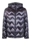 Peuterey Chevron Quilted Puffer Jacket With Hood In Black