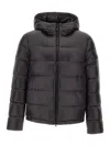 Peuterey Quilted Black Jacket With Padded Hood In Black