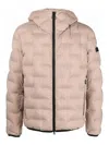 Peuterey Logo-patch Padded Hooded Jacket In Nude & Neutrals