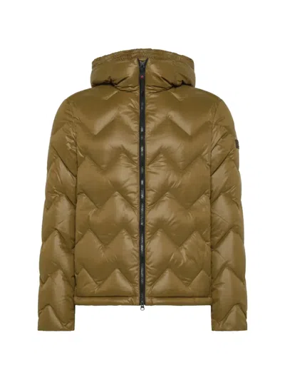 Peuterey Chevron Hooded Jacket In Brown