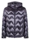 Peuterey Chevron-quilted Hooded Jacket In Blue