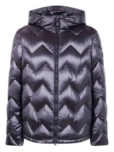 PEUTEREY CHEVRON QUILTED PUFFER JACKET WITH HOOD