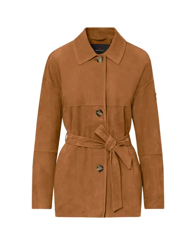 Peuterey Chic Leather Coat For Women - Ss26 In Brown