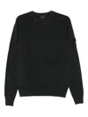 Peuterey Classic Black Sweater With Ribbed Cuffs In Black