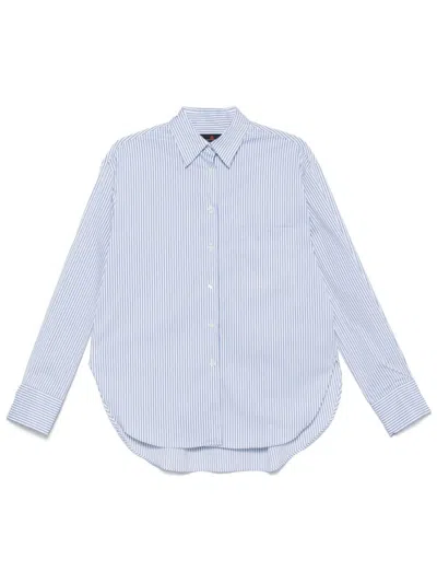 Peuterey Classic White Shirt With Subtle Striped Pattern