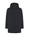 Peuterey Cappotto Tecnico In Tessuto Riciclato Blu Grafite In Black