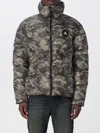 Peuterey Camouflage Puffer Jacket With High Collar In Multi