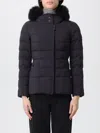 Peuterey Short Hooded Down Jacket With Fur In Black
