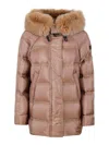 Peuterey Takan Quilted Jacket Mqn 04 Fur In Tobacco Color In Brown
