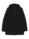 Peuterey Black Coat With Hood And Zippered Pockets In Black