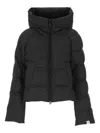 Peuterey Dark Grey Hooded Short Down Jacket In Black