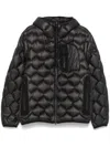 Peuterey Geometric Quilted Down Jacket With Heat-sealed Zippers In Black