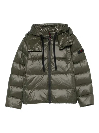 Peuterey Hooded Padded Coat In Green