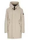 Peuterey Structured Classic Coat With Tailored Fit In Neutral