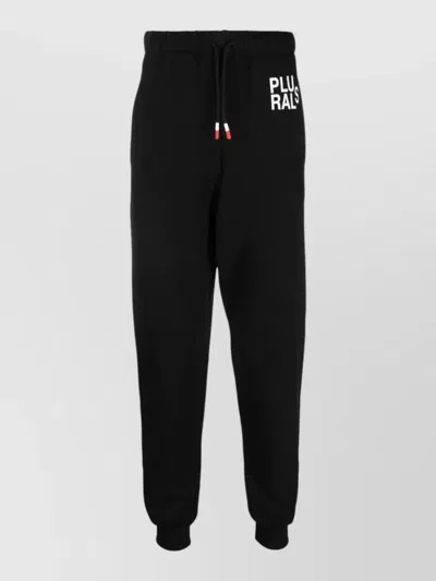 Peuterey Cotton Pants Elasticated Ankles Rear Pocket In Black