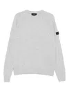 Peuterey Crew-neck Logo-patch Sweater In Gray
