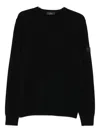 Peuterey Classic Black Crewneck Sweater With Ribbed Details In Black