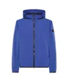 Peuterey Crinkle-effect Windproof Jacket With Adjustable Hood In Black
