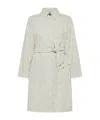 Peuterey Cordouan Ecru Damask Jacquard Trench Coat In Natural