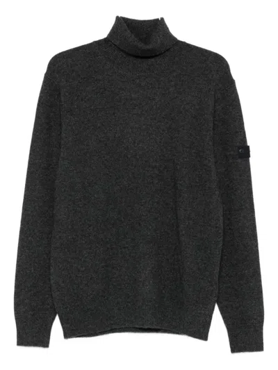 PEUTEREY DARK GREY FINELY KNIT SWEATER