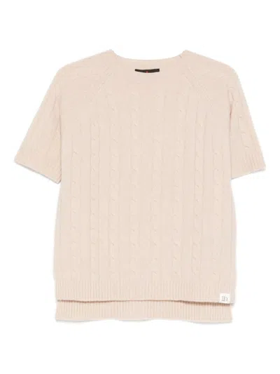 Peuterey Daumas Cable-knit Short-sleeve T-shirt In Brown