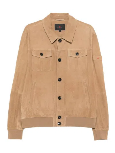Peuterey Destiny Suede Jacket In Brown