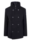 Peuterey Double-breasted Down Jacket In Blue