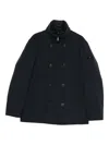 Peuterey Double-breasted High-neck Coat In Blue