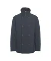 Peuterey Double-breasted Jacket With Concealed Zipper In Blue