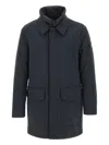 Peuterey Double-collar Flap-pocket Coat In Blue