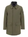 Peuterey Double-collar Flap-pocket Coat In Green
