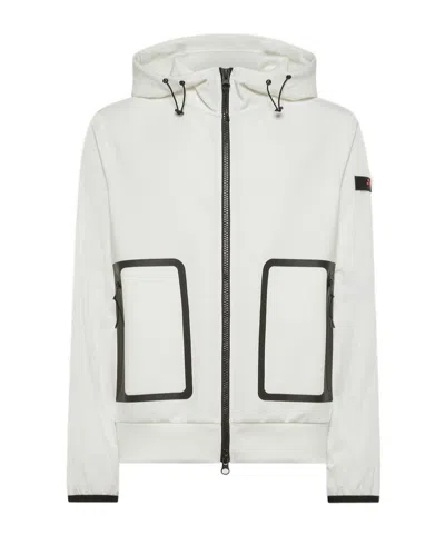 Peuterey Double Fabric Performance Jacket With Black Piping In Weiss