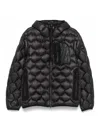 Peuterey Geometric Quilted Down Jacket With Heat-sealed Zippers In Black
