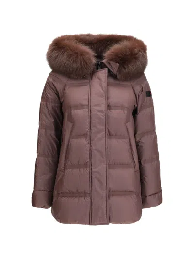 Peuterey Nylon Down Jacket In Brown