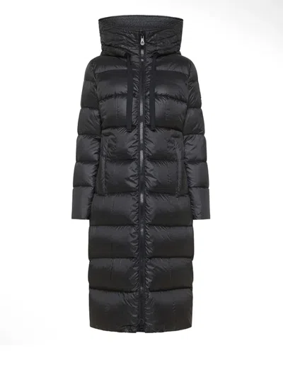 PEUTEREY NUNKI BLACK LONG DOWN JACKET WITH HOOD