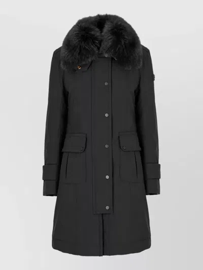 Peuterey Down Long Parka Jacket In Black
