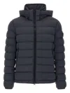 Peuterey Drawstring-hood Quilted Jacket In Blue