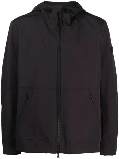 Peuterey Drawstring Zip-up Jacket In Black
