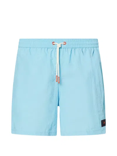 Peuterey Drawstring-fastening Swim Shorts In Blue
