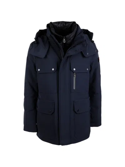 Peuterey Ebride Tj Grs 01 Hooded Multi-pocket Jacket In Blue
