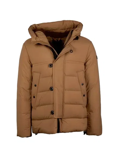 Peuterey Eddie Quilted Hooded Jacket In Brown